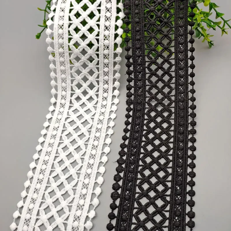 Black White Lace Ribbon Hollow Out Milk Silk Lace Tape DIY Sewing Accessories Lace Ribbon