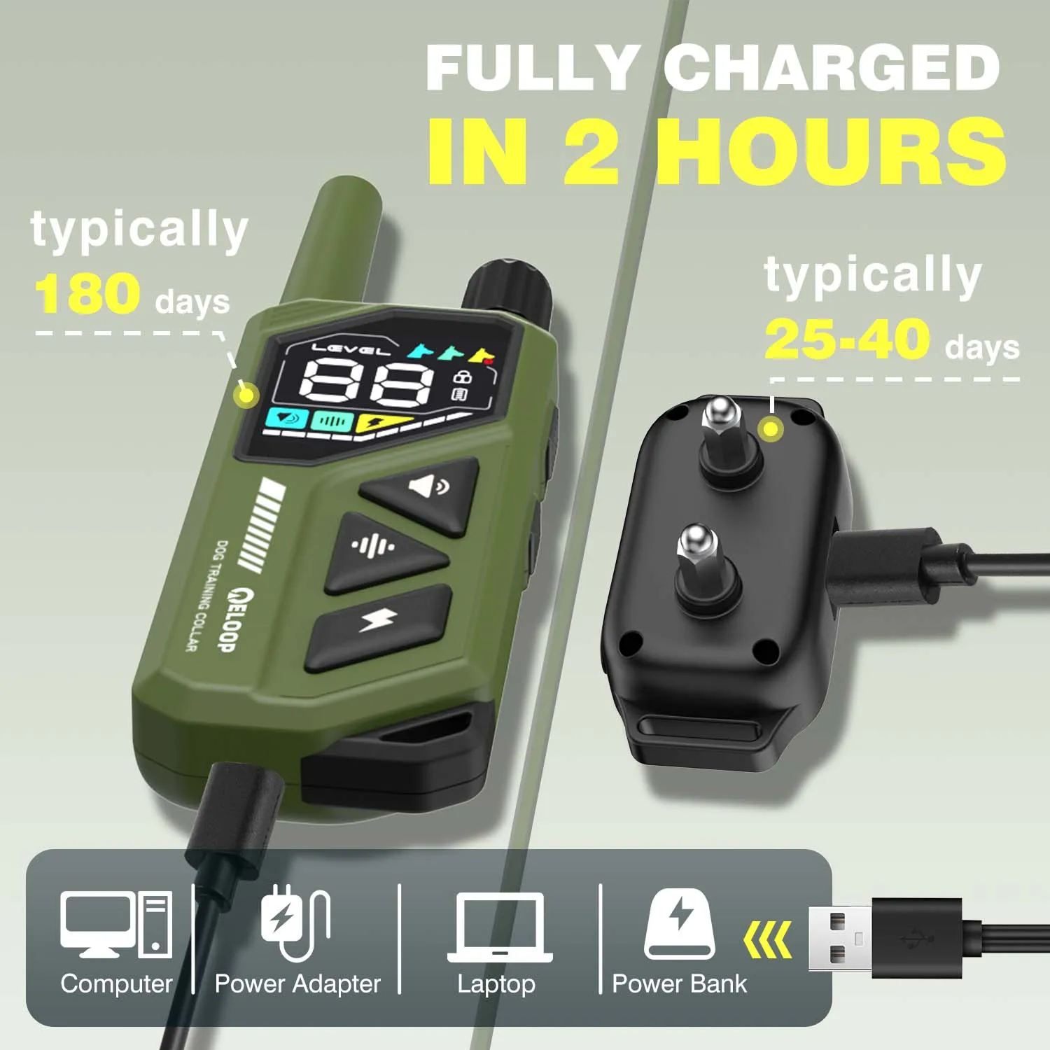 New AI Smart Dog Training Collar 3300Ft Anti-barking Device Electric Remote Control IPX7 Waterproof Pet Behavior Vibration Shock 3