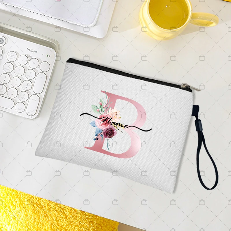 Letter Personalized Custom Name Cosmetic Makeup Bag Travel Kit Bags Teacher Appreciation Gift Small Cosmetics Pouch Pencil Case 3