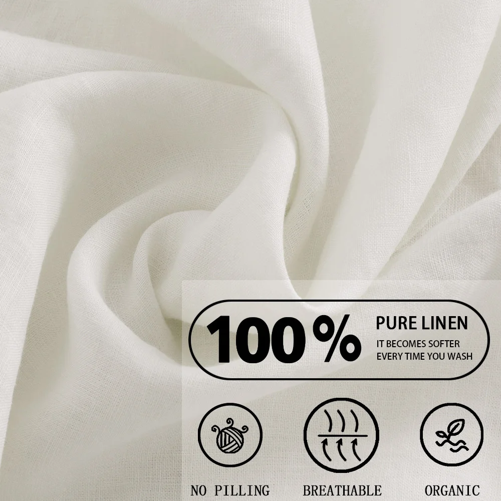 100% Linen Mattress Protector Cover, Elastic Fitted Sheet, Breathable Pad Bed, Double Couple Bedspread, 2 People, 150, 160x200 3