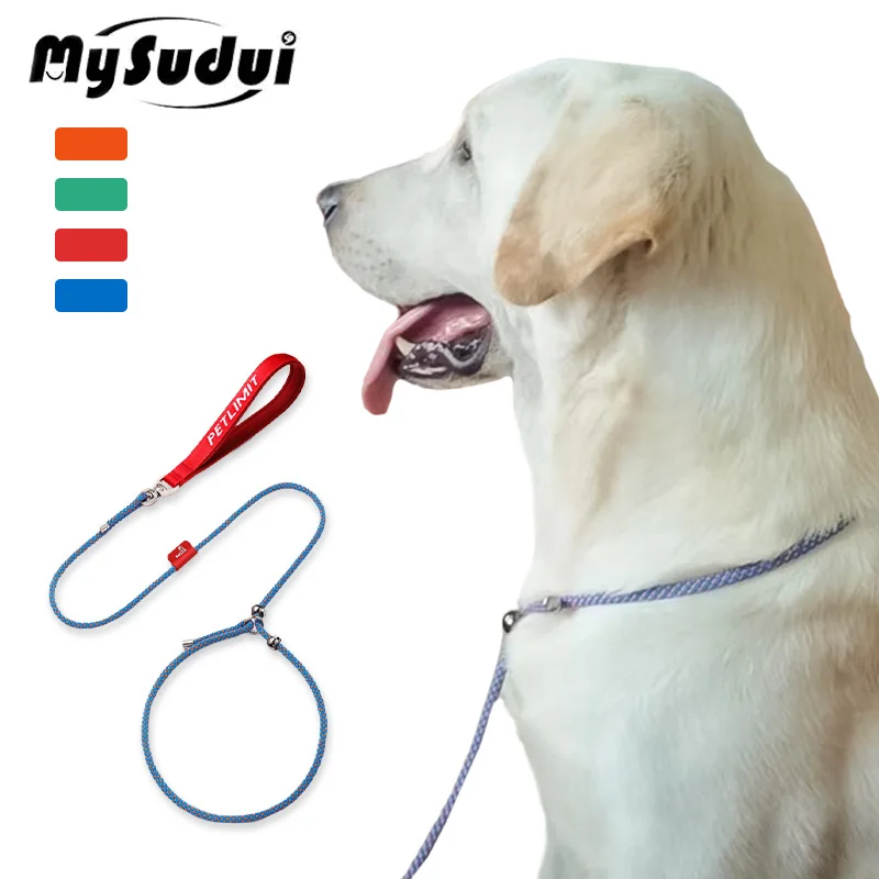 PShapedDogLeashHeavyDutyStrongIntegratedPetCollarAndLeash