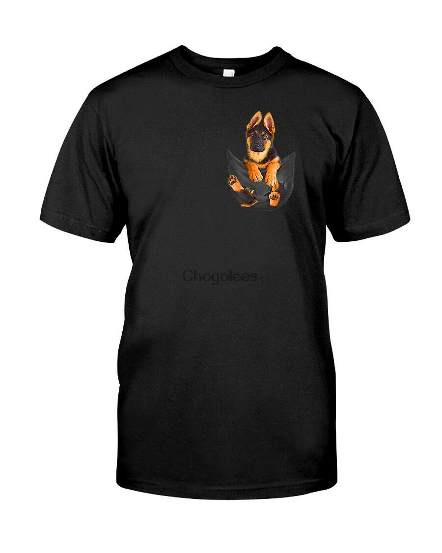 T shirt Pocket German Shepherd Puppy Cute Dog Lover T-Shirt |