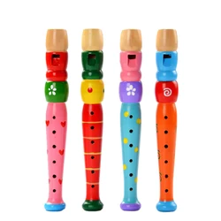 Vibrant Wooden Children's Musical Toy Flute (1pc Random Color)