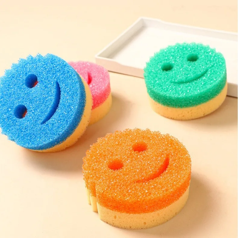 Two Side Dish Washing Sponge Kitchen Cleaning Strong Scouring Pad Miracle Sponge Household Kitchen Magic Cleaning Wipe Sponge