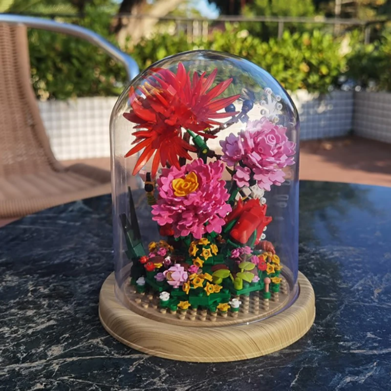 Doubuilt Immortal Flower Block Building Roses Violets Sakura Flower MOC