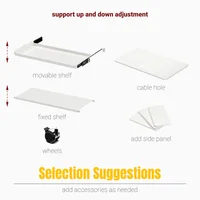 Modern Modular Low TV Cabinet｜3-Tier Sideboard with Drop Doors｜Steel Frame Storage Bench Unit | Minimalist Low Media Console 4