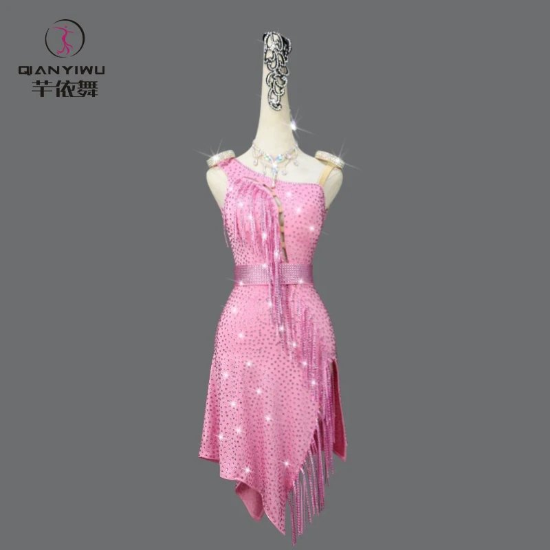 

Latin Dance Practice Clothes Fringed Skirt Sports Costume Stage Competition Dress Girl Suit Clothing Female Women 2024 New Samba