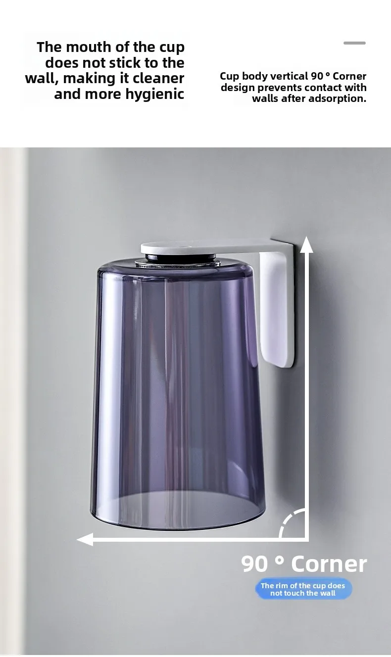 Bicchiere da bagno magnetico rovesciato con porta spazzolini_voghion.com