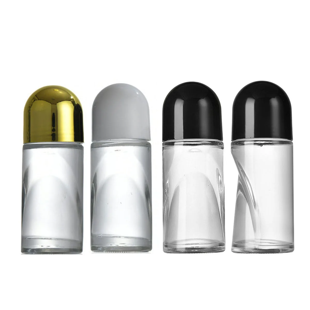 투명 유리 롤러 병, 초대형 롤 온 향수 오일 병, 겨드랑이 1X, 3X, 10X, 50ml 