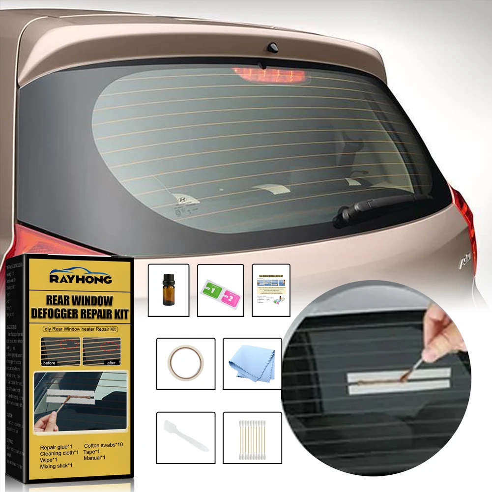 Car Rear Window Defogger Repair Kit DIY Quick Repair Grid Defroster Kit Fix Heater Glass Lines Defroster Grid Car Accessories