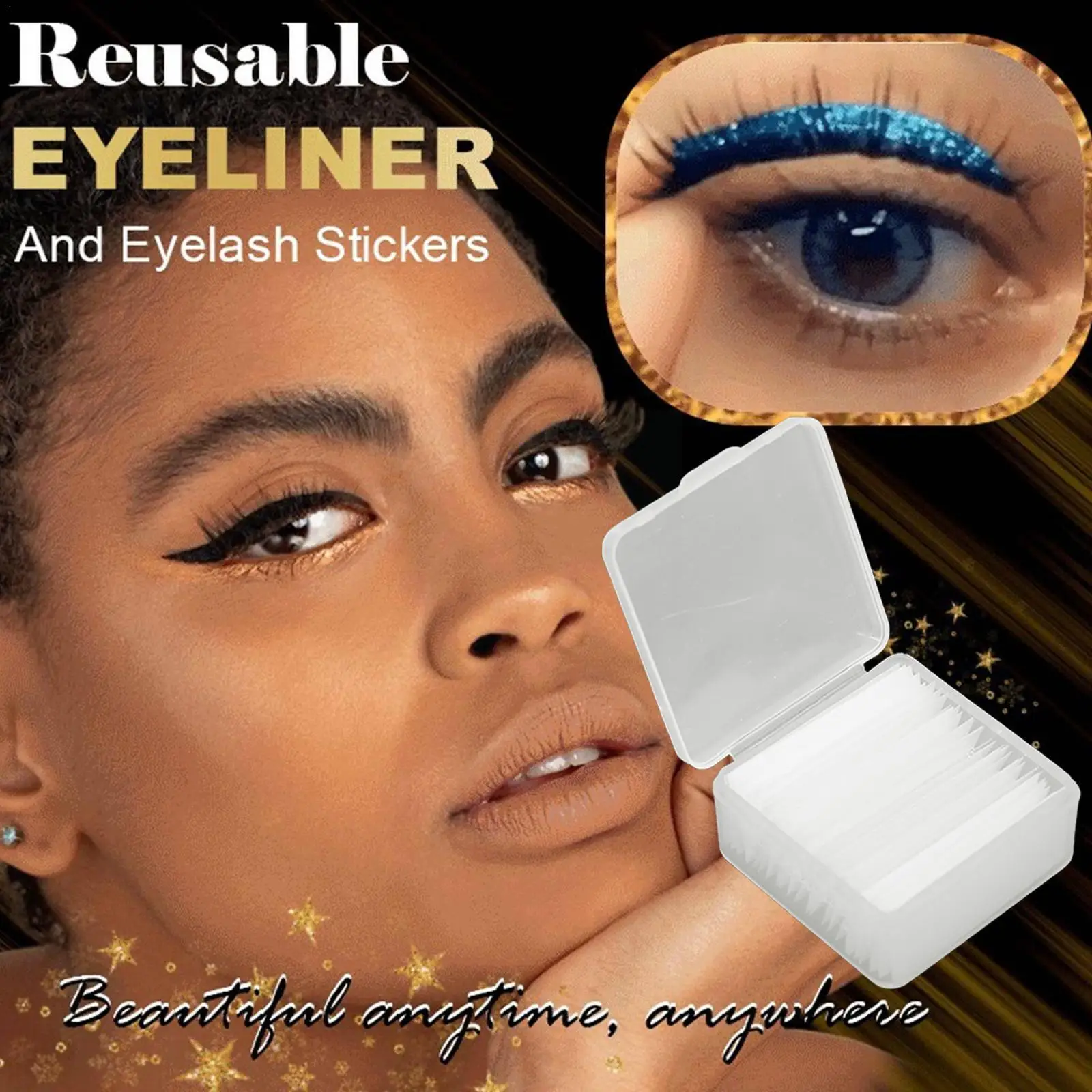 

Reusable Transparent Self-Adhesive Eyelash Strips Waterproof Glue-Free Strip False Sweatproof Eyelashes Tool Makeup Glue Ey T0S8