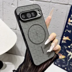 Elegant Quilted Leather Texture Magnetic Phone Case - Shockproof Back Cover for Google Pixel 8 Pro (GRAY)