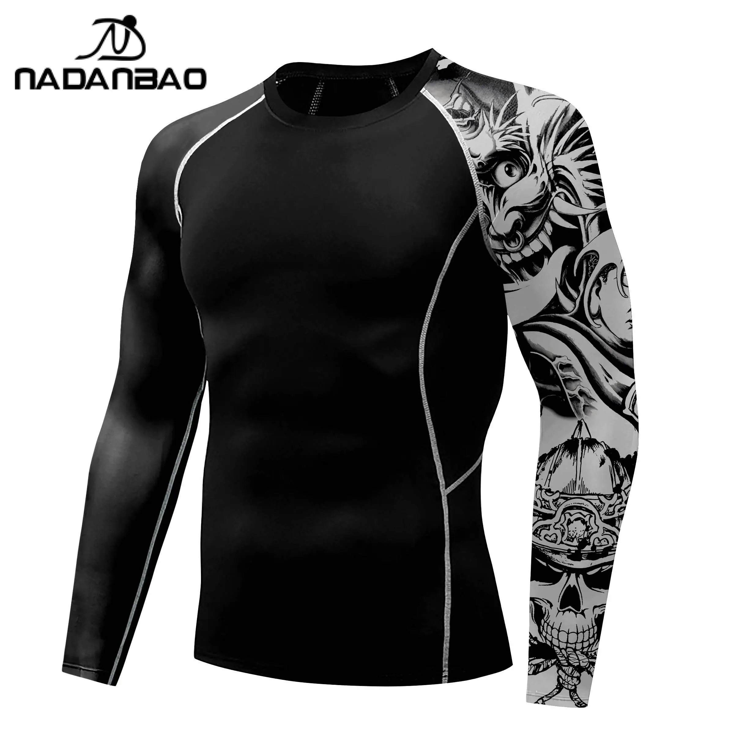 Rash Guard Surfing Swimsuit 3D Printing Quick Drying For Men Surfing Beach