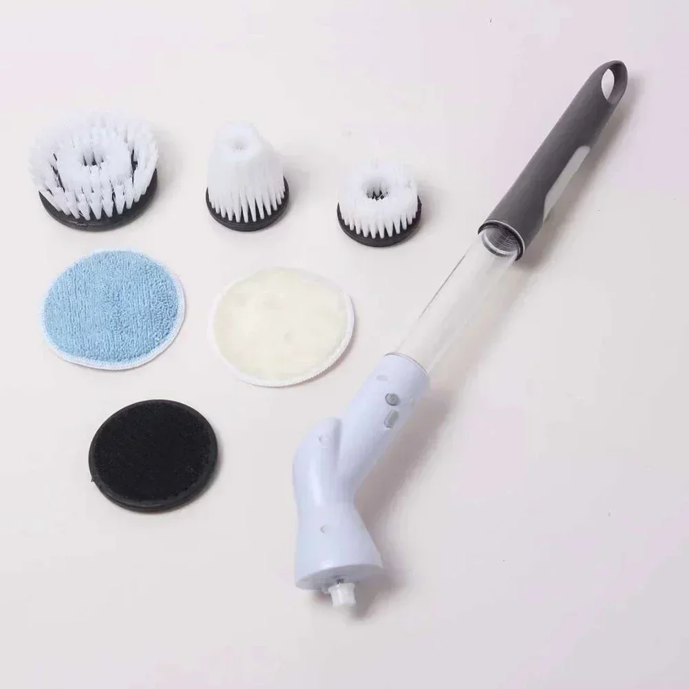 Wireless Electric Scrub Brush Bathroom Electric Cleaning Interchangeable Brush Heads Handheld Long ​Type-c Interface 4