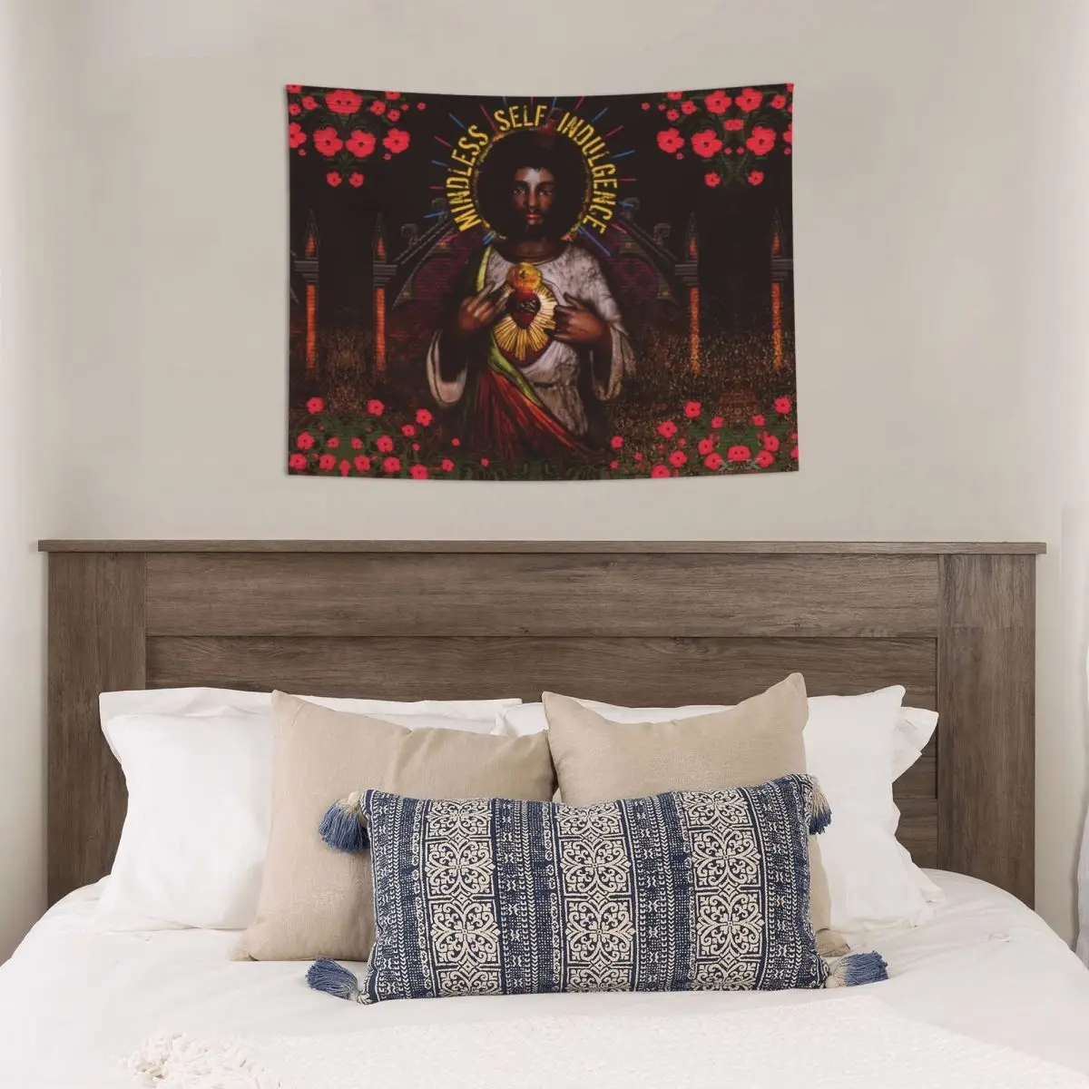 Tapestry Decorations Msi Mindless Punk Rock Self Indulgence Jesus Tapestry Home Decor Hippie Wall Hanging Electro Tapestries For Living Room