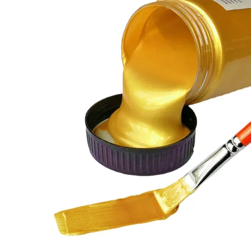 60/100ml Golden Acrylic Paint Acrylic Pigment Metal Pearlescent Hand-painted Gypsum Glue Waterproof and Non-fading DIY Painted
