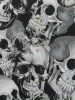 Skull Print Men's Large Size Lapel Shirt Summer Fashion Street Hip Hop Trend Tops Men's Shirt Oversized T-shirt 4
