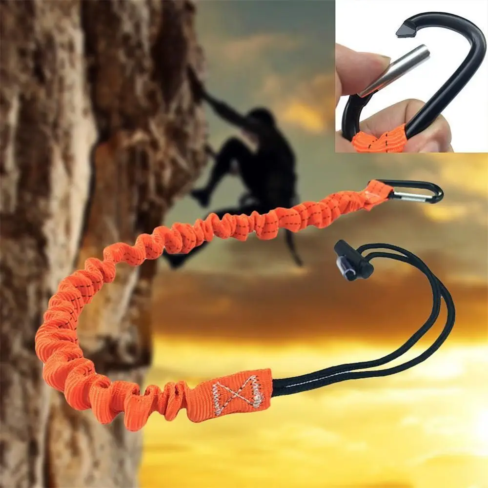 With Carabiner Hook Safety Bungee Tether Anti-Falling Climbing Working Tool Safety Rope Nylon Telescopic Tool Lanyard
