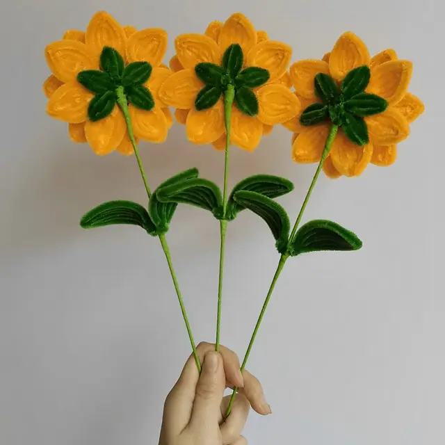 パイプクリーナーの花のキット,手工芸品,人工ひまわりの花束