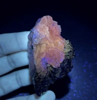 Natural Fluorescent calcite and pyrite Symbiotic  mineral specimen + healing quartz crystals and stones rock gemstone 2