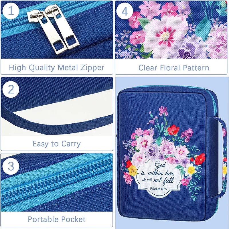 Printed Bible Bag Dustproof Mobile Phone Tablet Computer Data Book Cover Certificate Needle And Thread Multi-functional Storage