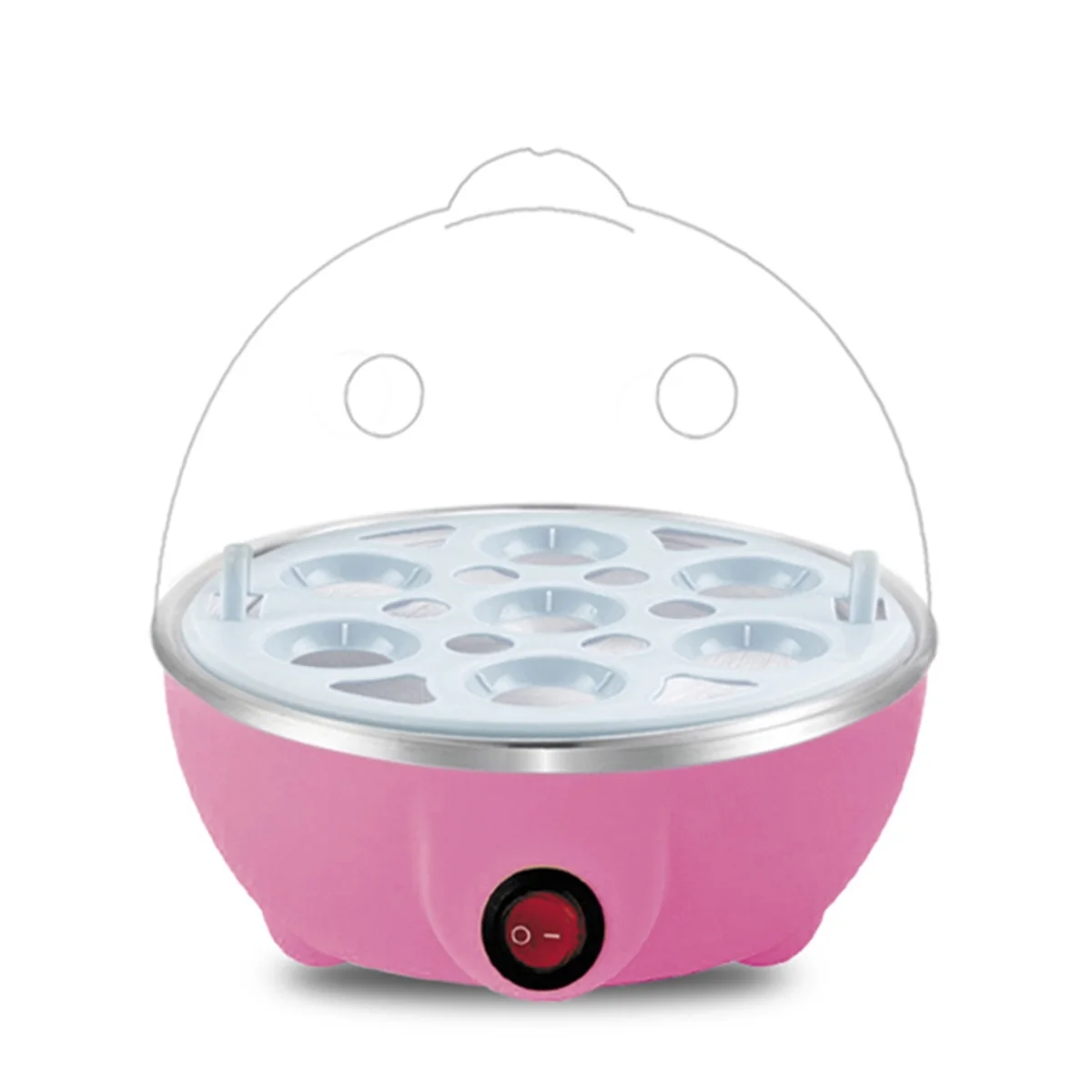 Rapid Egg Cooker 7 Egg Capacity Electric Cooker For Hard Boiled Eggs Poached Eggs Scrambled Eggs Pink EU Plug egg cooker,electric egg cooker