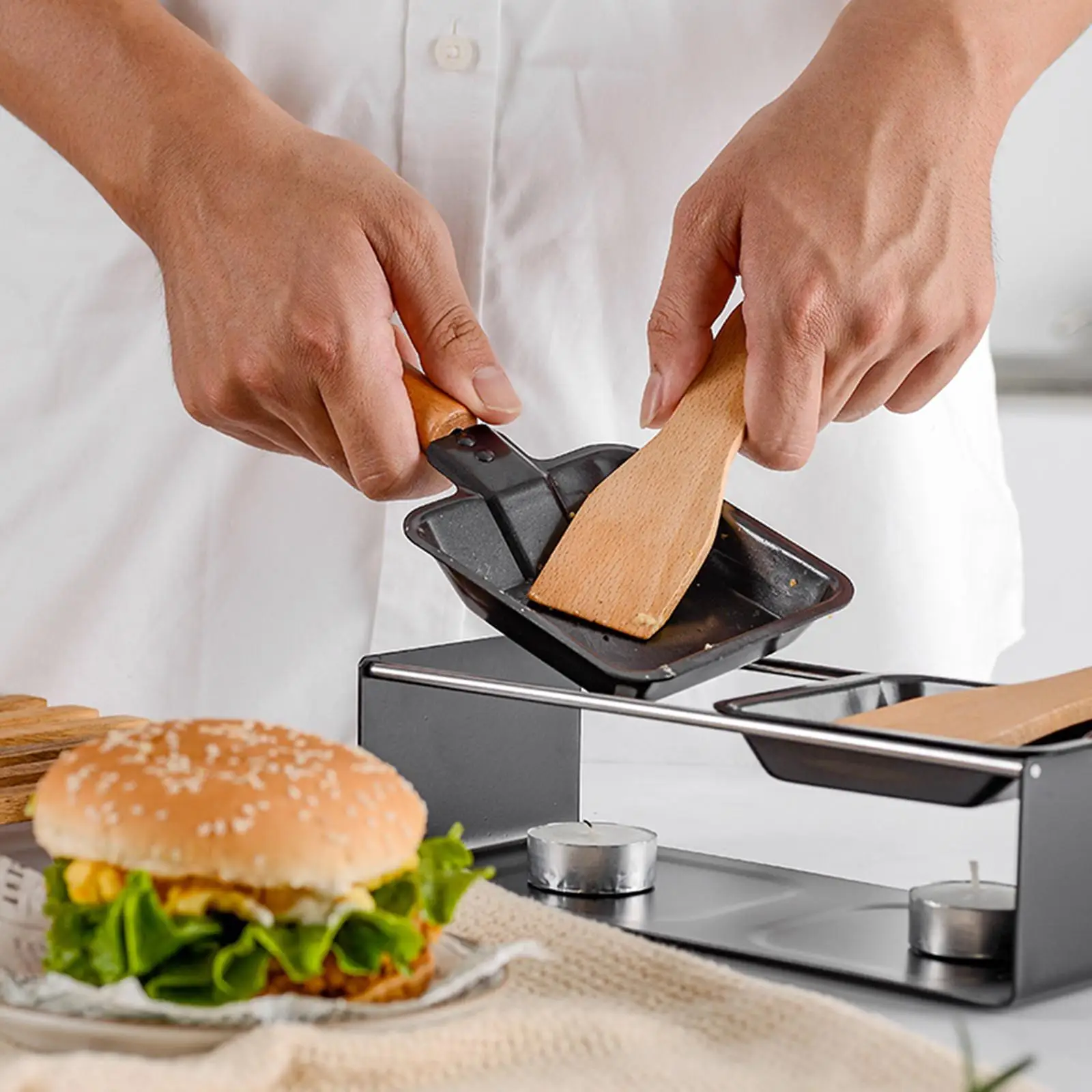 Functional Cheese Raclette Set Bakeware Rotaster Melting Pan Dishes for BBQ