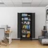 Kitchen Pantry Storage Cabinet with Doors and Adjustable Shelves, Metal ClosetMaid Food Pantry Cabinets, Freestanding Cupboard 6