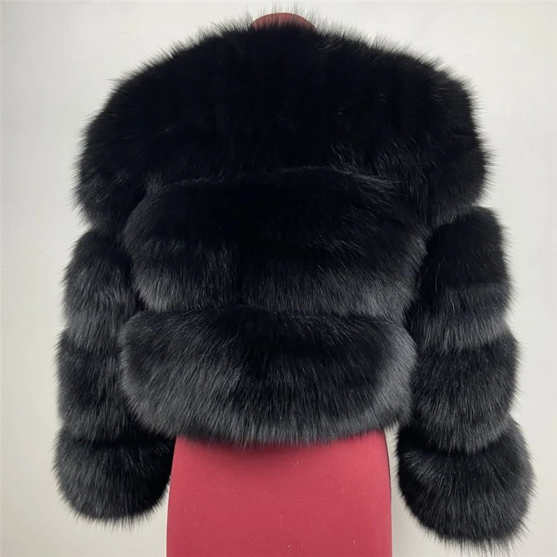 ladies parka coats real fox fur Winter New natural fox fur coat short section warm thickening   fashion luxury slim real fur coat women hooded puffer jacket