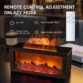 Essential Oils Humidifier with LED Light 4In1 Fireplace Air Humidifier Type C Rechargeable Aroma Diffuser for Home Creative Gift 3