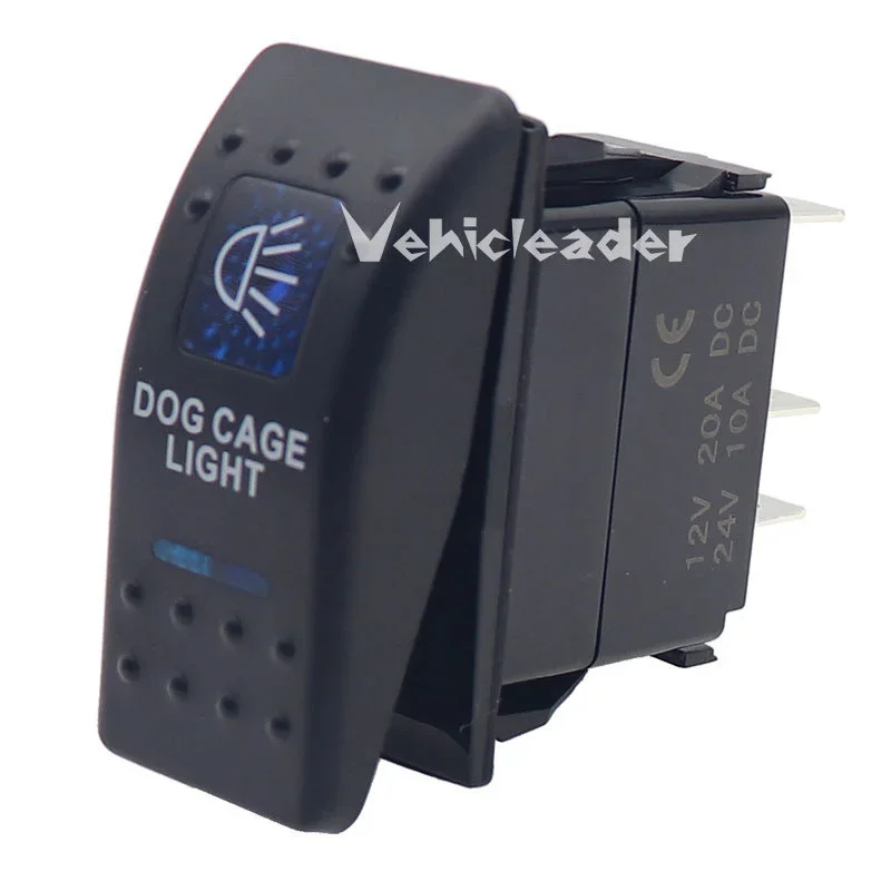 Waterproof Dual Blue LED Rocker Switch for Vehicle and Marine Use