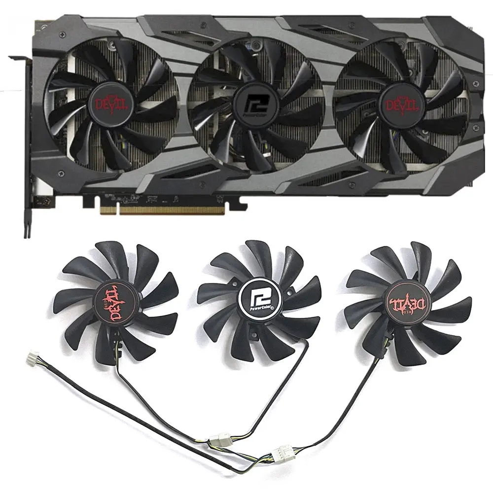 

RX5700XT GPU Fan for Power Supply Color RX 5700 XT Red Devil 8GB GDDR6 Graphics Card Cooler FD7010H12S CF9015H12S T129215SU 85MM