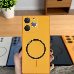 Shockproof Color Magnetic Hard Silicone Back Cover for Realme Note 70 (XCK orange)