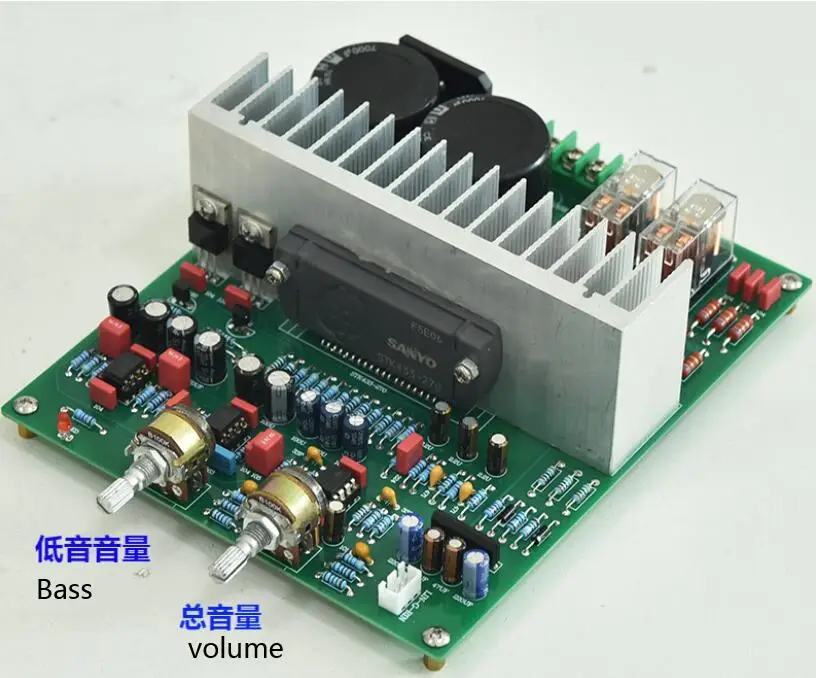 

New Assembled STK433-270 3x60W HiFi Power Amplifier Board With Heat Sink