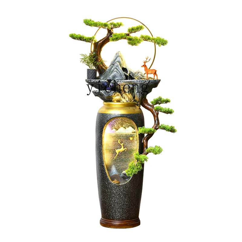 

Zkl Neo Chinese Style Vase Office Living Room Sofa Floor Entrance Decoration Swing Flowing Water Ornaments