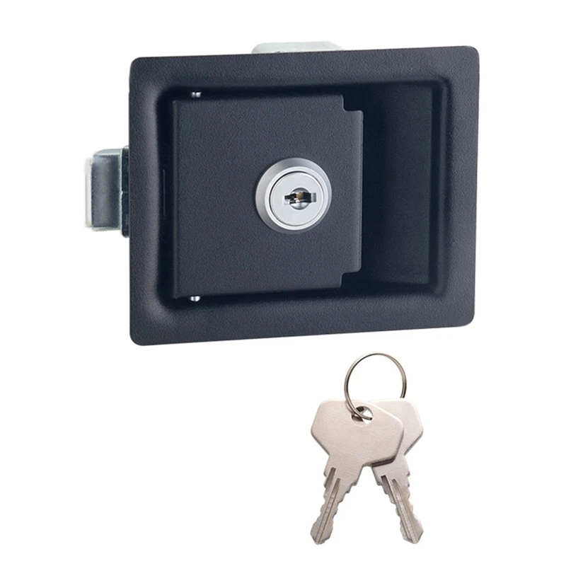 Rv Door Lock Upgraded RV Door Lock Black Trailer Door Lock with Paddle Deadbolt Entrance Latch for Trailer Motorhome