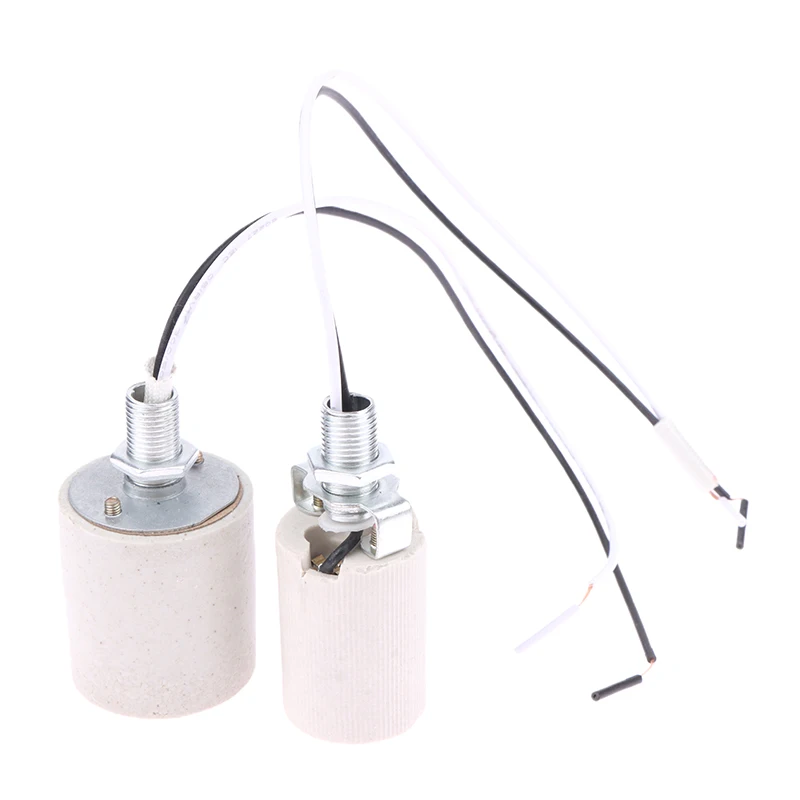 E14/E27 Ceramic Screw Lamp Holder LED Light High Temperature Resistance Adapter Home Use Round Socket For Bulb Base With Cable lamp holder lamp bulb holder lamp base lamp socket adapter