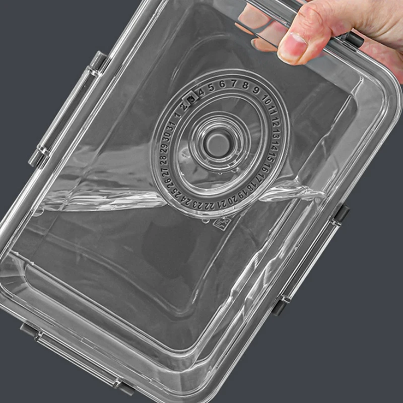 LUDA Vacuum Food Storage Container Transparent Fridge Organizer With Drain Net Capacity Food Dispenser For Kitchen