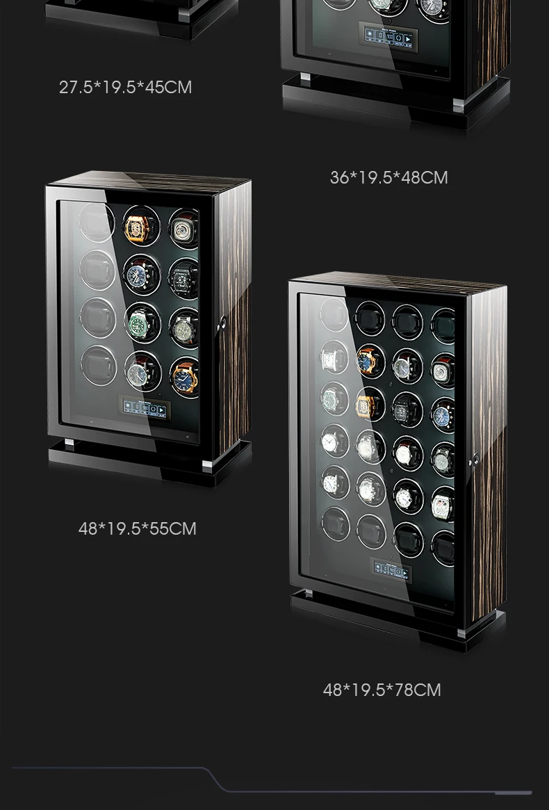 Luxury 24-30 Slot Automatic Watch Winder Safe Box with Fingerprint Lock, Touch Screen, ... - SKU LAWW0927 - UGI Packaging