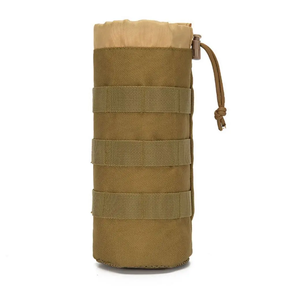 Molle Mesh Bottom Kettle Bag, ao ar livre, Camping, Caminhadas, Crossbody, Water Bottle Holder Pouch, cordão ajustável