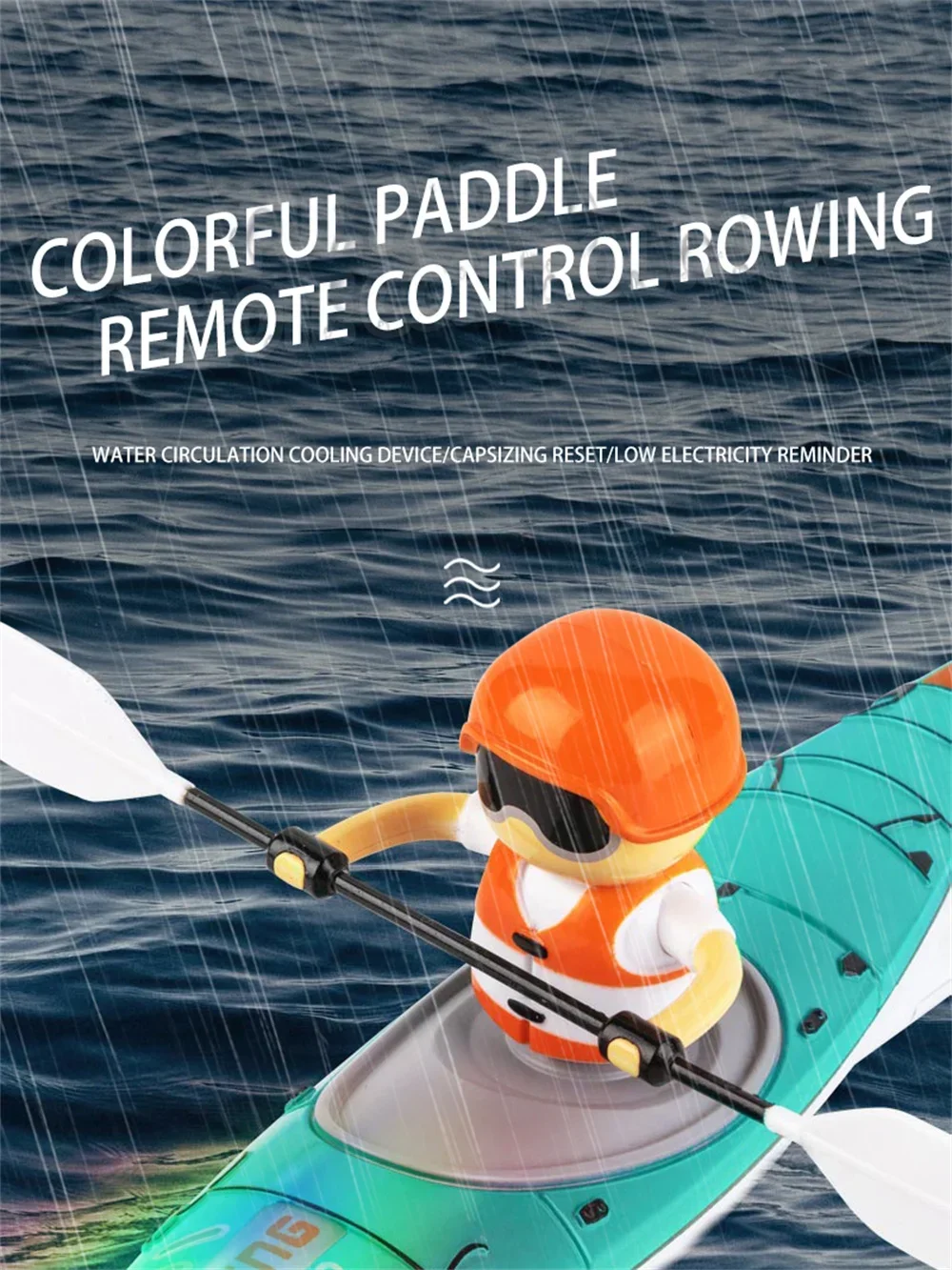 RC Boat Paddling Kayak Racing Remote Control Speedboat Water Battle Ship Game Summer Outdoor Children's Toys for Kids Boys Gifts