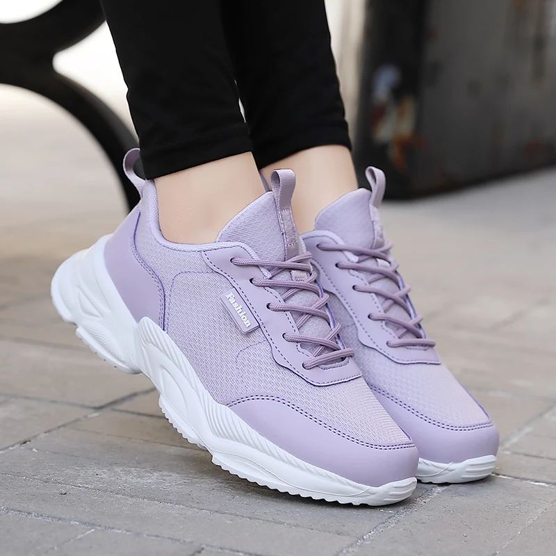 Women Sports Shoes Platform Women Tennis Sport Shoes Ultralight Breathable Mesh Sneakers Fashion Female Trainers