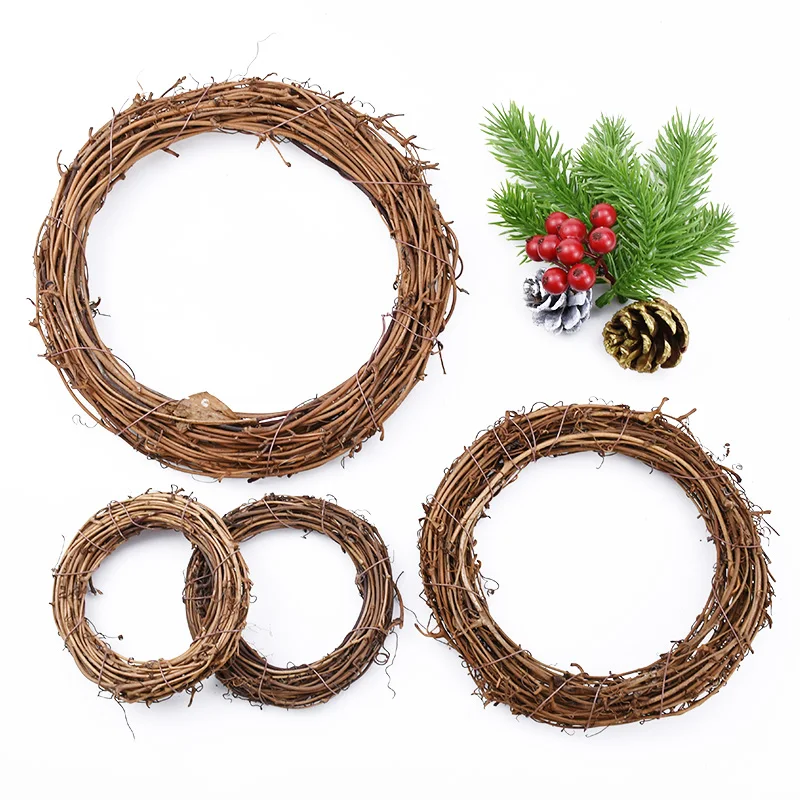 Künstlicher Rattan-Rahmen für Zuhause, Zimmer, Hochzeit, Weihnachten, Halloween, Outdoor, Hof, Garten, Dekoration, DIY, Brautkranz, Wandbehang-Zubehör – Detail 2