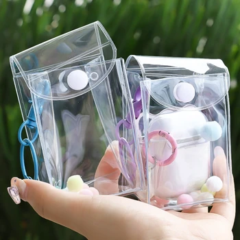 투명 PVC 장난감 가방 키체인 미니 키 체인 인형 헤드폰 보관 디스플레이 파우치, 자동차 펜던트 키링 키 홀더, 투명 가방