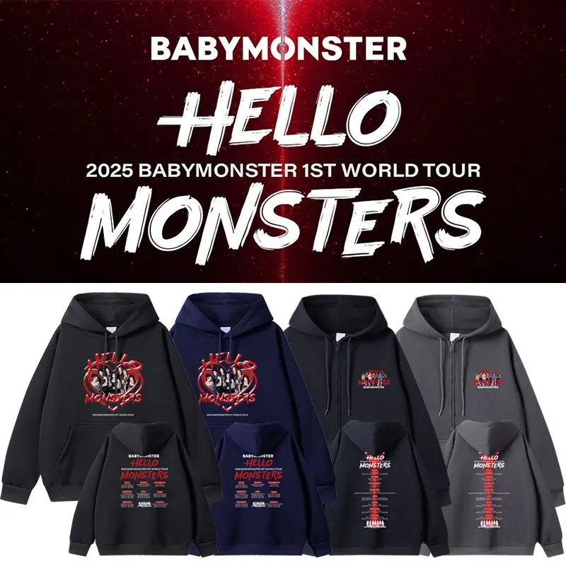 BABYMONSTER Concert Hello Monsters Hoodies Men Women Fashion Loose