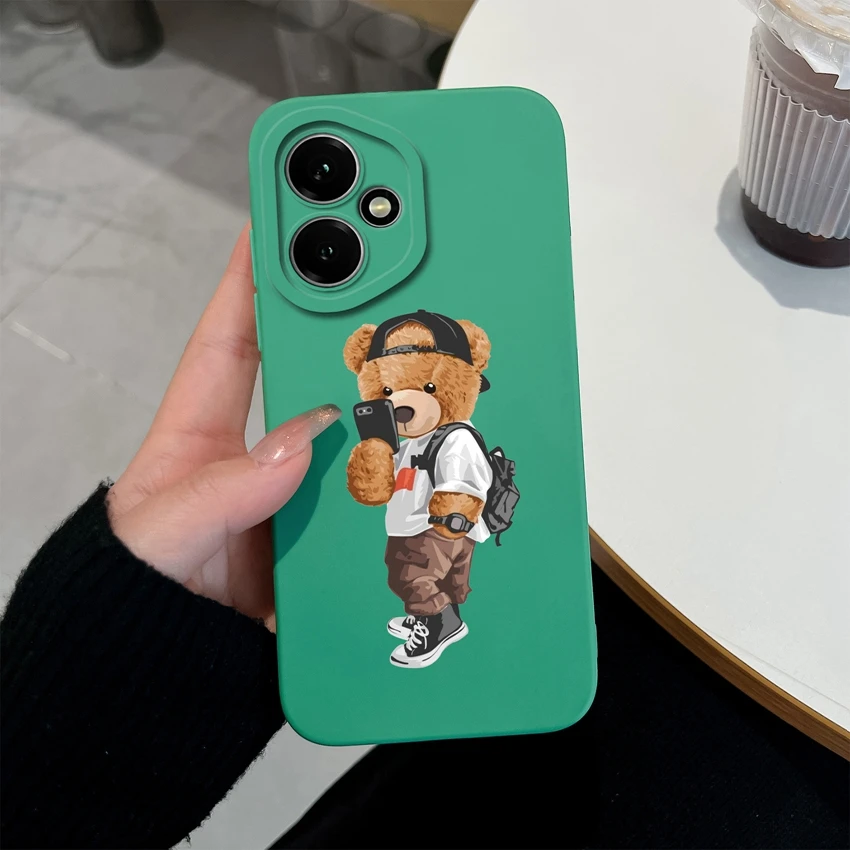 Astronaut-Themed Liquid Silicone Anti-Slip Phone Case