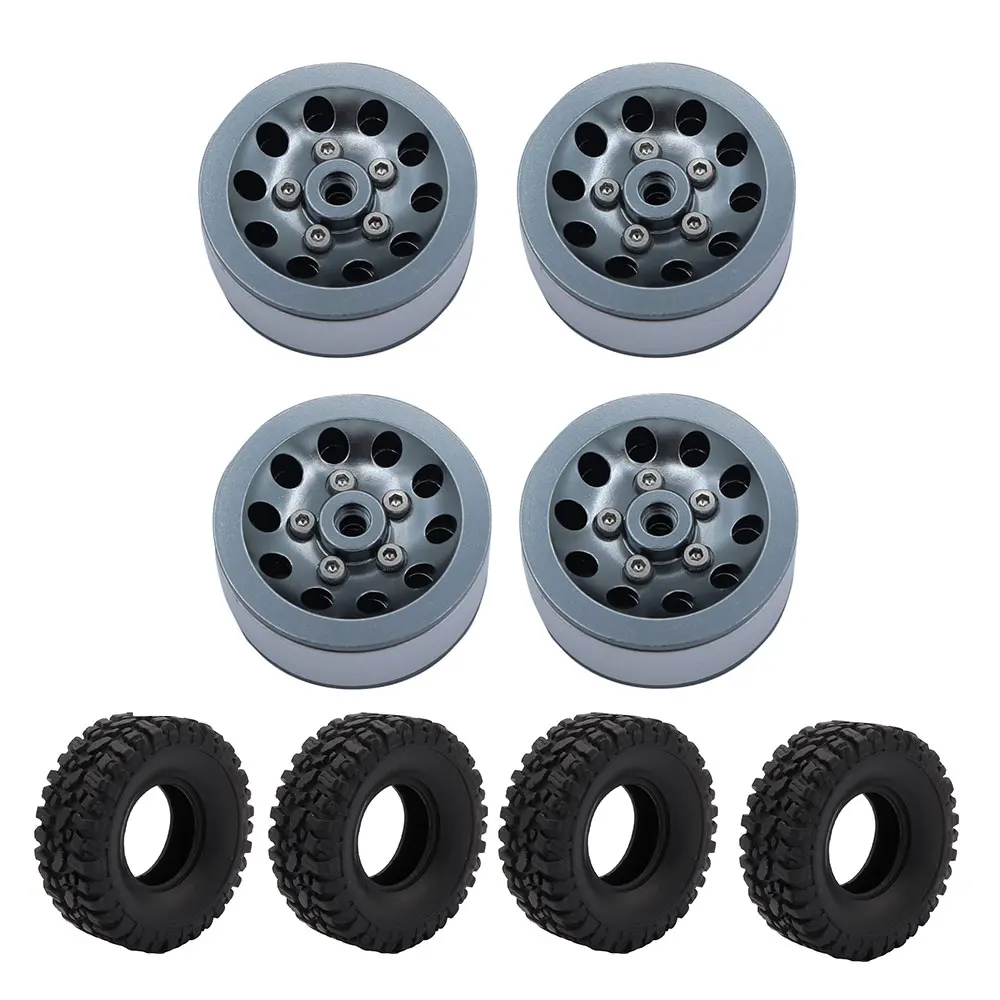 Set de 4 Jantes de Voiture RC 1:10 avec Pneus - Pièces de Rechange