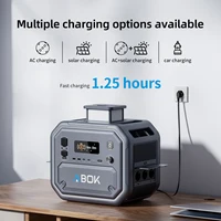 Station d'alimentation ABOK Ark2500 2500W, générateur solaire AC, batterie LiFePO4 2160Wh, 4000+ cycles, pour la maison, le camping et les activités de plein air 5