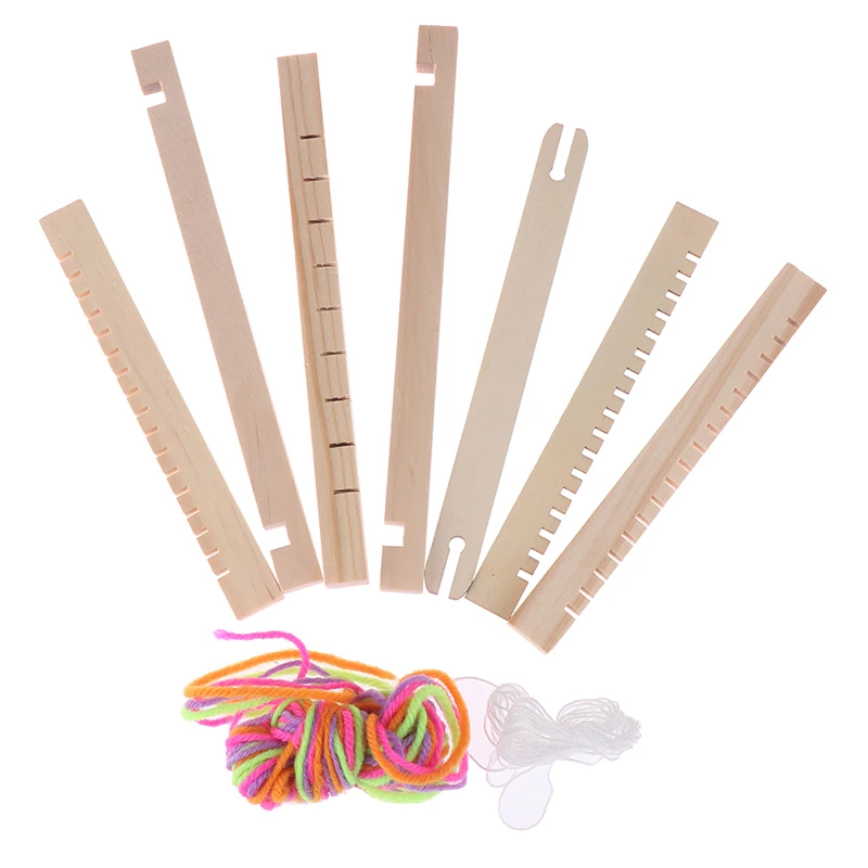 DIY Traditional Wooden Weaving Loom Craft Yarn Hand Knitting Machine Kids Educational Toy Gifts knitting loom,knitting machine,weaving tools,knitting craft supplies