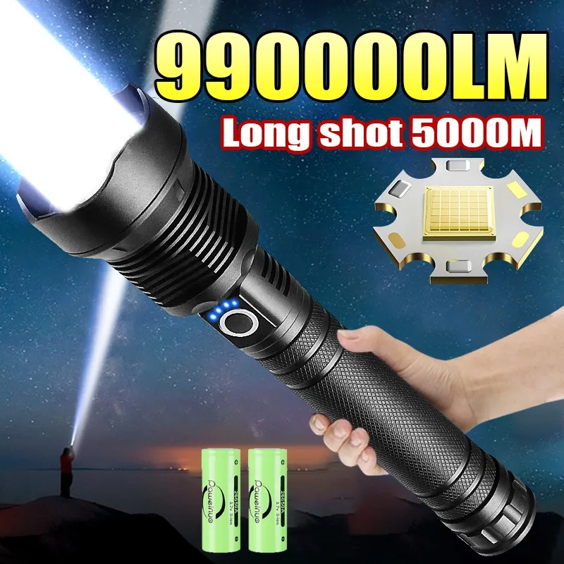 Lampe Torche LED Rechargeable USB étanche - éclairage Puissant Extérieur